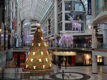 Big cities are exciting at Christmas! The Eaton Centre in downtown Toronto is always dressed for the season and when you can walk through after hours, the Swarovski tree gleams just for you.